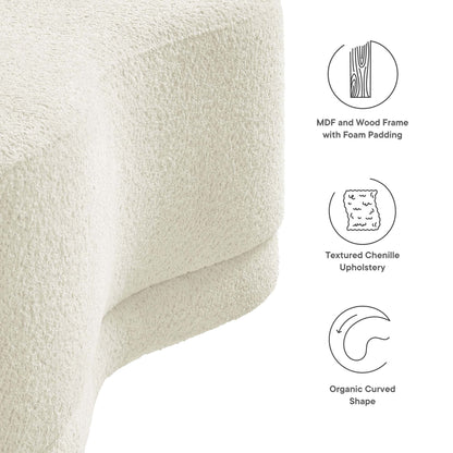 Nimbus 48-inch Upholstered Ottoman Bench cream textured chenille upholstery on Tampa Home & Garden Store
