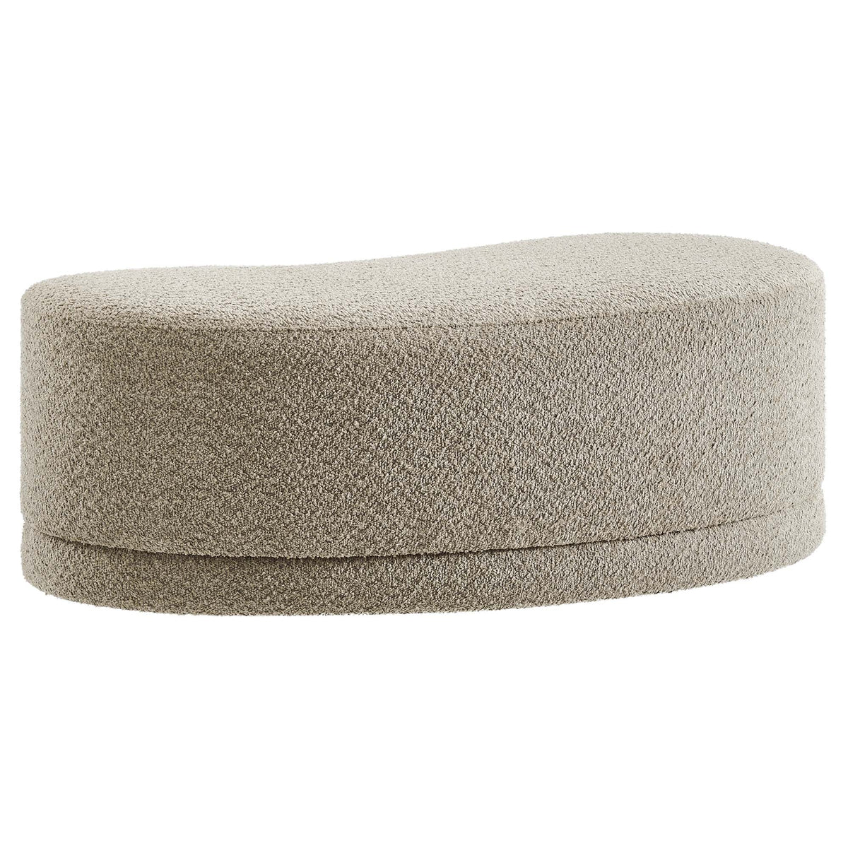 Nimbus 48in upholstered ottoman bench in beige boucle fabric Modway, living room furniture on Tampa Home & Garden Store