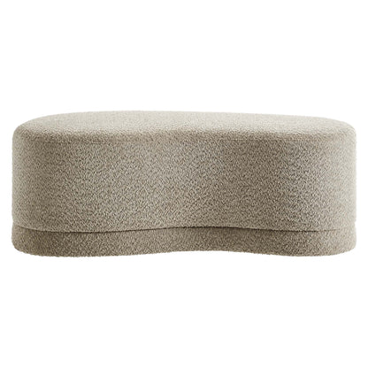 Nimbus 48in upholstered ottoman bench in beige boucle fabric with rounded edges by Modway on Tampa Home & Garden Store