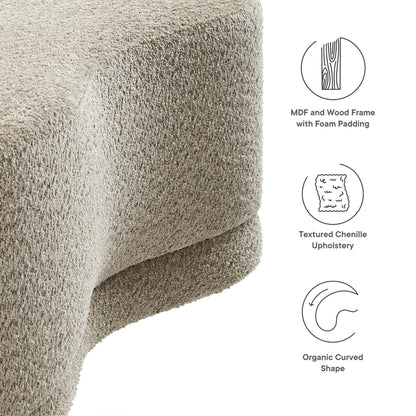 Nimbus 48-inch Upholstered Ottoman Bench by HouseOfZazla in beige textured chenille upholstery on Tampa Home & Garden Store