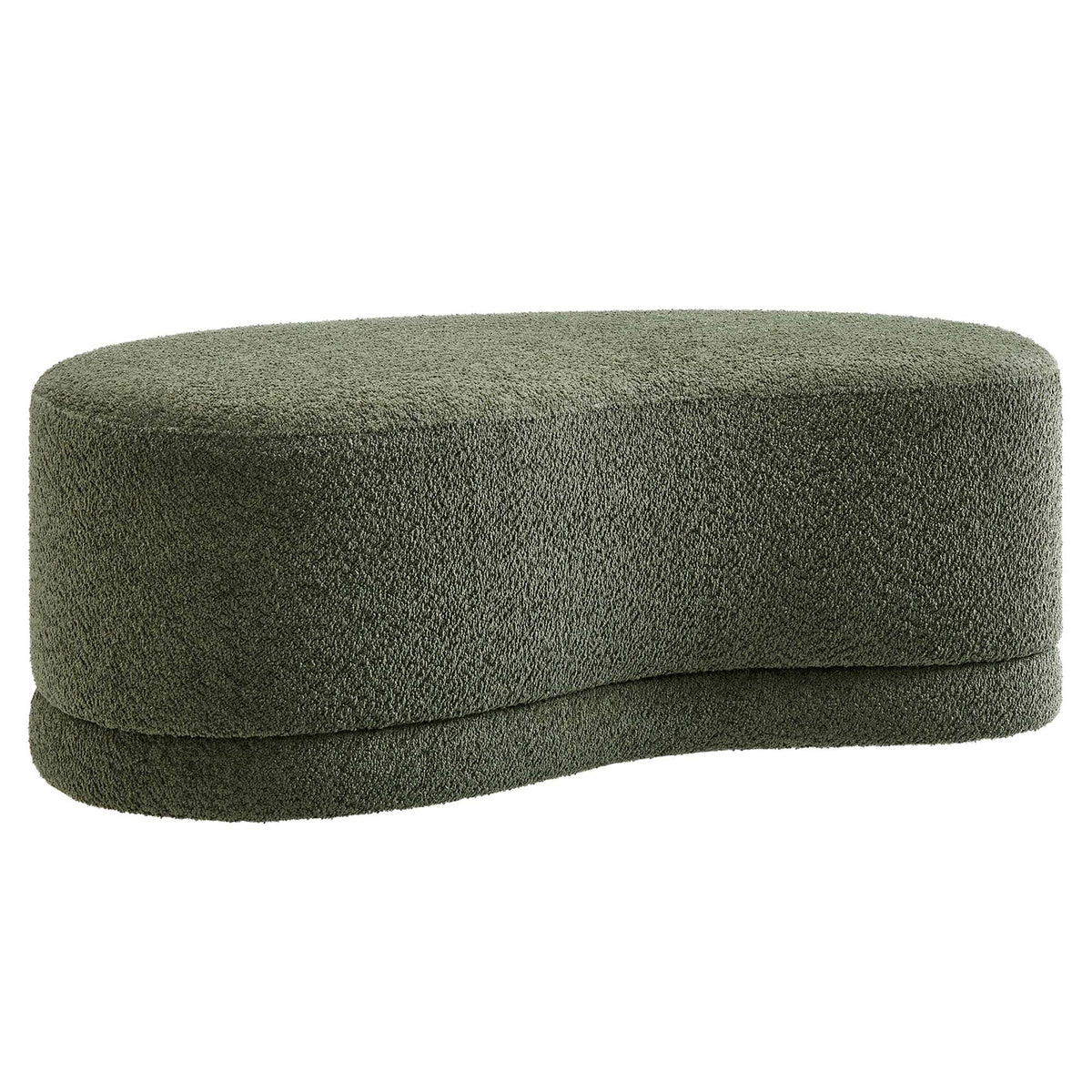 Nimbus 48in upholstered ottoman bench in olive boucle fabric on Tampa Home & Garden Store