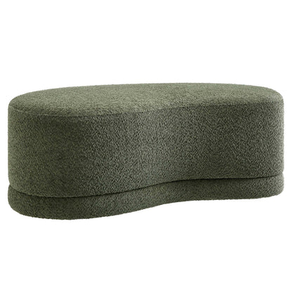 Nimbus 48in upholstered ottoman bench in olive boucle fabric on Tampa Home & Garden Store