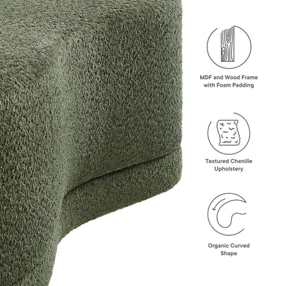 Nimbus 48in Upholstered Ottoman Bench in textured olive-green chenille fabric on Tampa Home & Garden Store