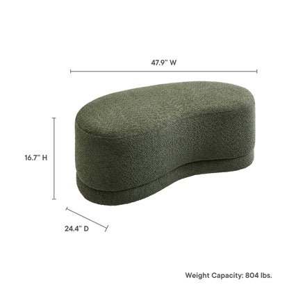 Nimbus 48in upholstered ottoman bench in olive textured fabric, living room furniture by Modway on Tampa Home & Garden Store