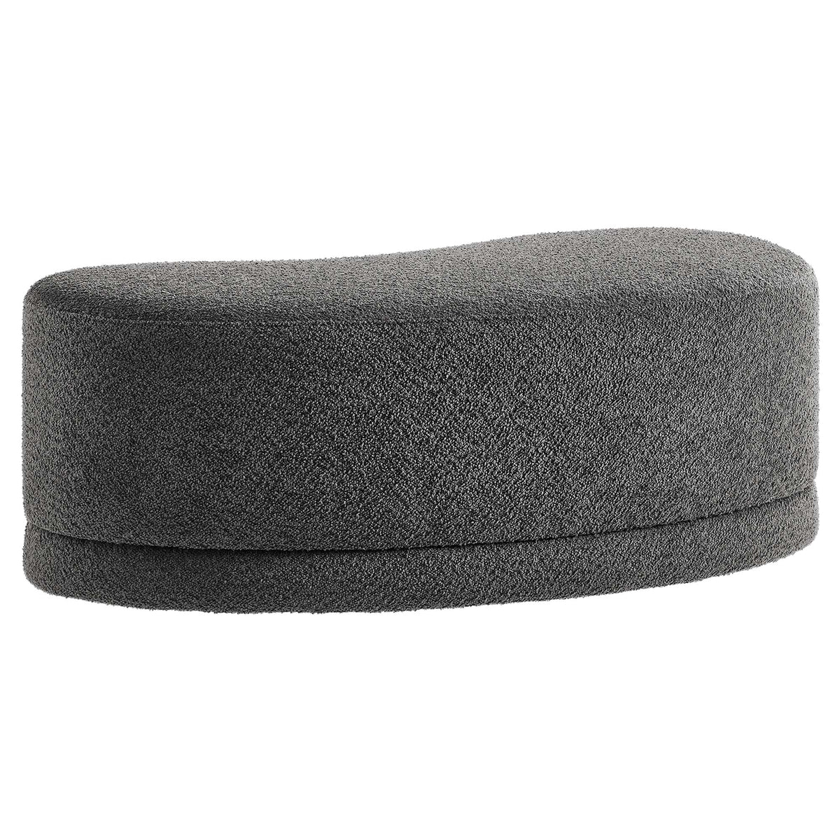 Nimbus 48-inch upholstered ottoman bench in charcoal gray textured fabric for living room on Tampa Home & Garden Store