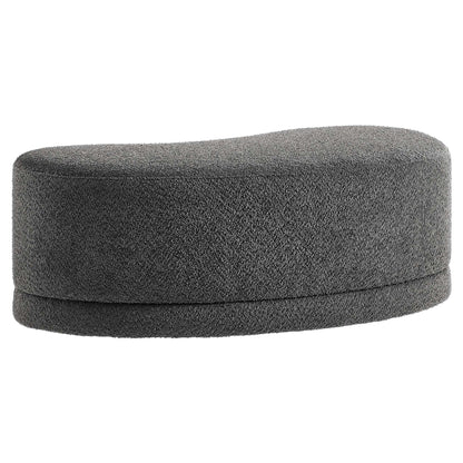 Nimbus 48-inch upholstered ottoman bench in charcoal gray textured fabric for living room on Tampa Home & Garden Store