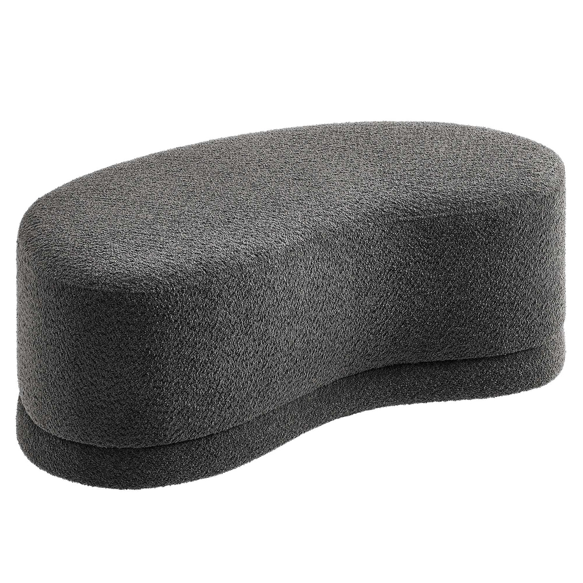 Nimbus 48in upholstered ottoman bench in charcoal gray textured fabric by HouseOfZazla on Tampa Home & Garden Store