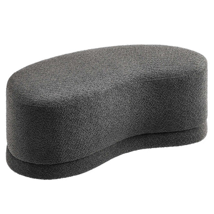 Nimbus 48in upholstered ottoman bench in charcoal gray textured fabric by HouseOfZazla on Tampa Home & Garden Store