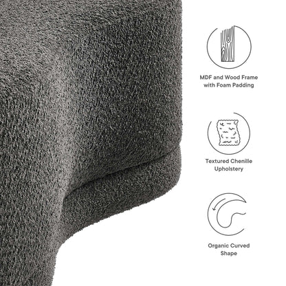 Nimbus 48in Upholstered Ottoman Bench in charcoal textured chenille by HouseOfZazla on Tampa Home & Garden Store