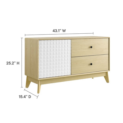 Nectar 43in Wood Grain Accent Cabinet by Modway with textured panel and natural drawers on Tampa Home & Garden Store