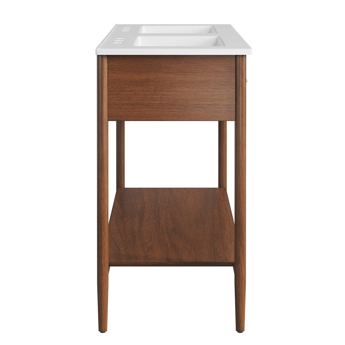 Zaire Double Sink Vanity by Modway countertop with two sinks on walnut-finish table vanity on Tampa Home & Garden Store