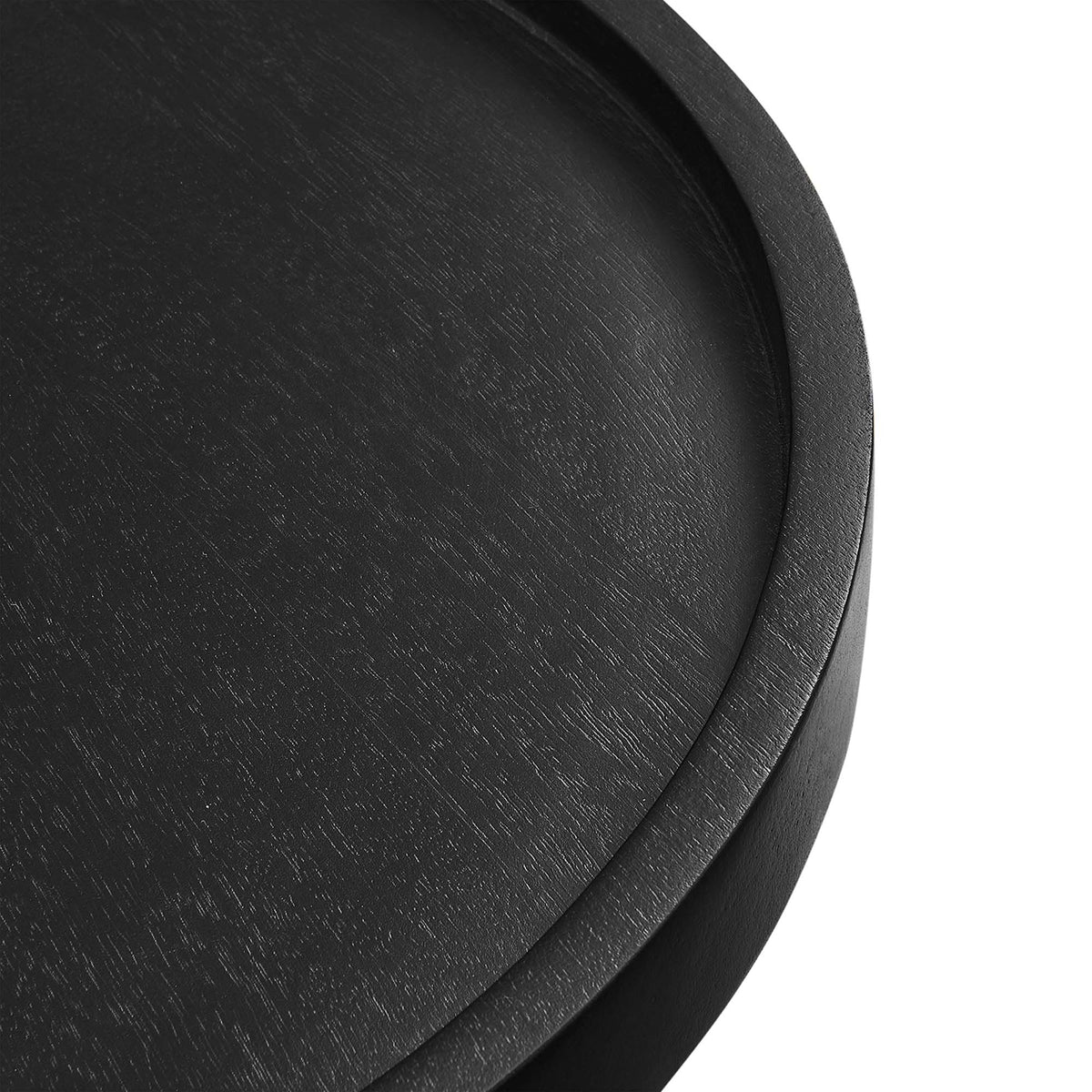 Chiro Round Wood Side Table by Modway, black wood surface with visible grain and rounded edge on Tampa Home & Garden Store