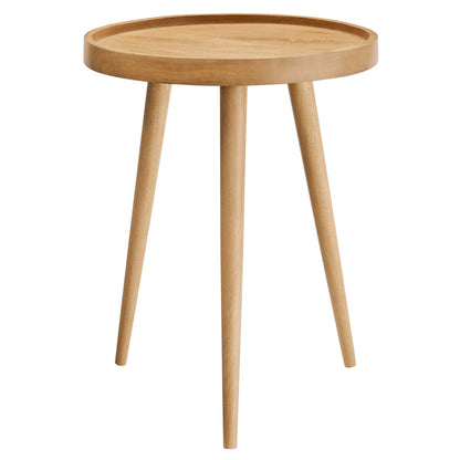 Chiro Round Wood Side Table natural oak finish with three tapered legs on Tampa Home & Garden Store