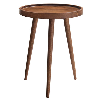 Chiro Round Wood Side Table by Modway dark walnut finish with three tapered legs on Tampa Home & Garden Store