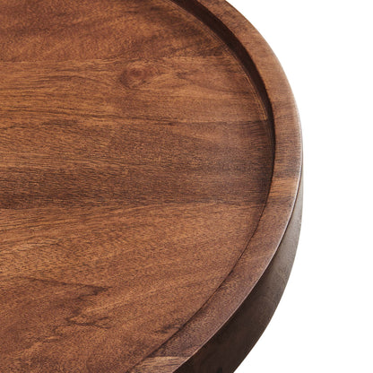 Chiro Round Wood Side Table by Modway, warm brown wood grain with rounded edge on Tampa Home & Garden Store