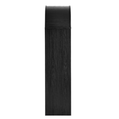Evie Arched Tall Display Cabinet black wood grain with curved top tall storage unit on Tampa Home & Garden Store