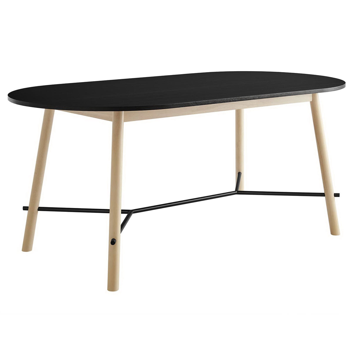 Infuse 71in wood grain dining table with black top and light wood legs by HouseOfZazla on Tampa Home & Garden Store