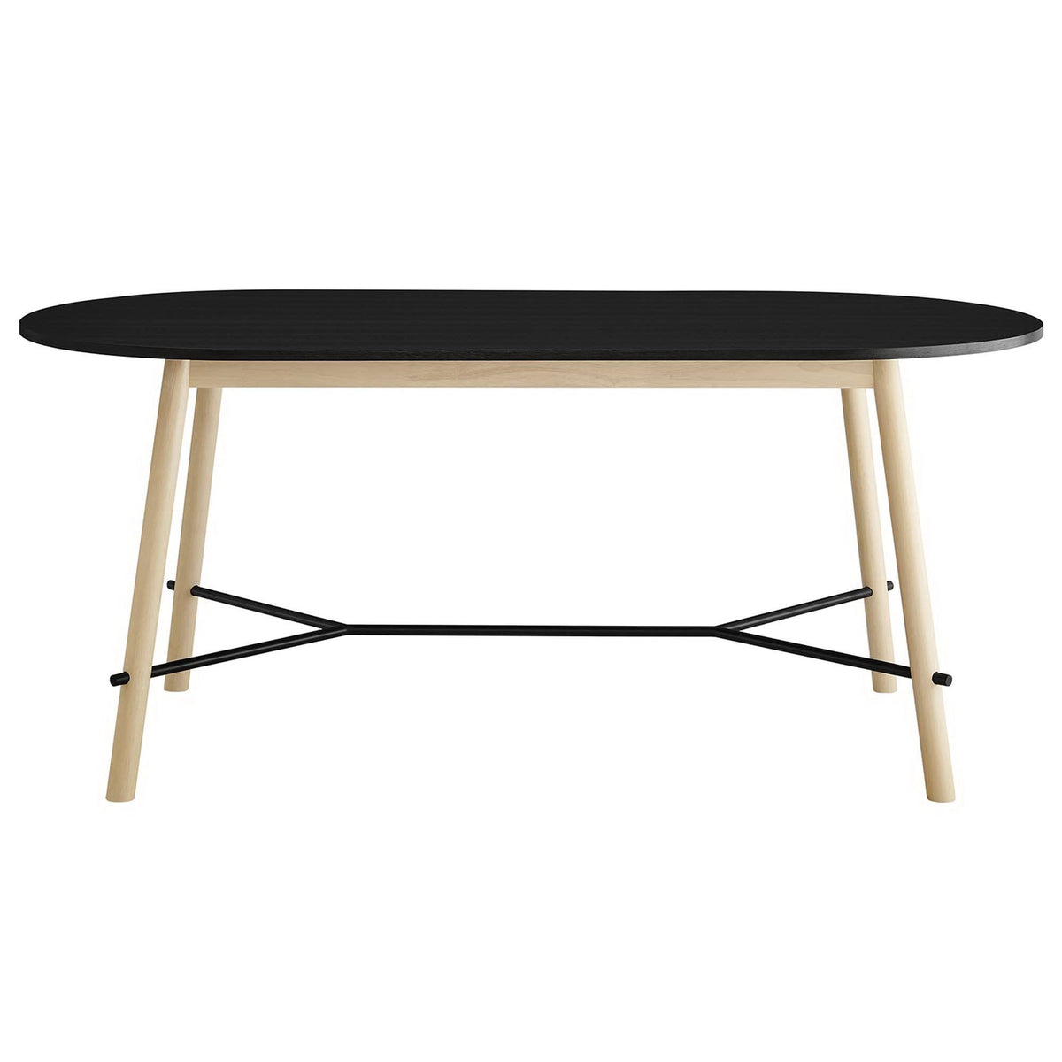 Infuse 71in Wood Grain Dining Table black top with natural wood legs on Tampa Home & Garden Store