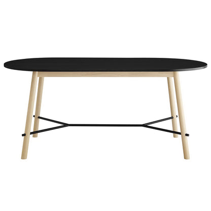 Infuse 71in Wood Grain Dining Table black top with natural wood legs on Tampa Home & Garden Store