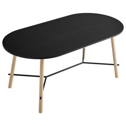 Infuse 71in Wood Grain Dining Table by Modway, black oval top with wood legs and metal base on Tampa Home & Garden Store