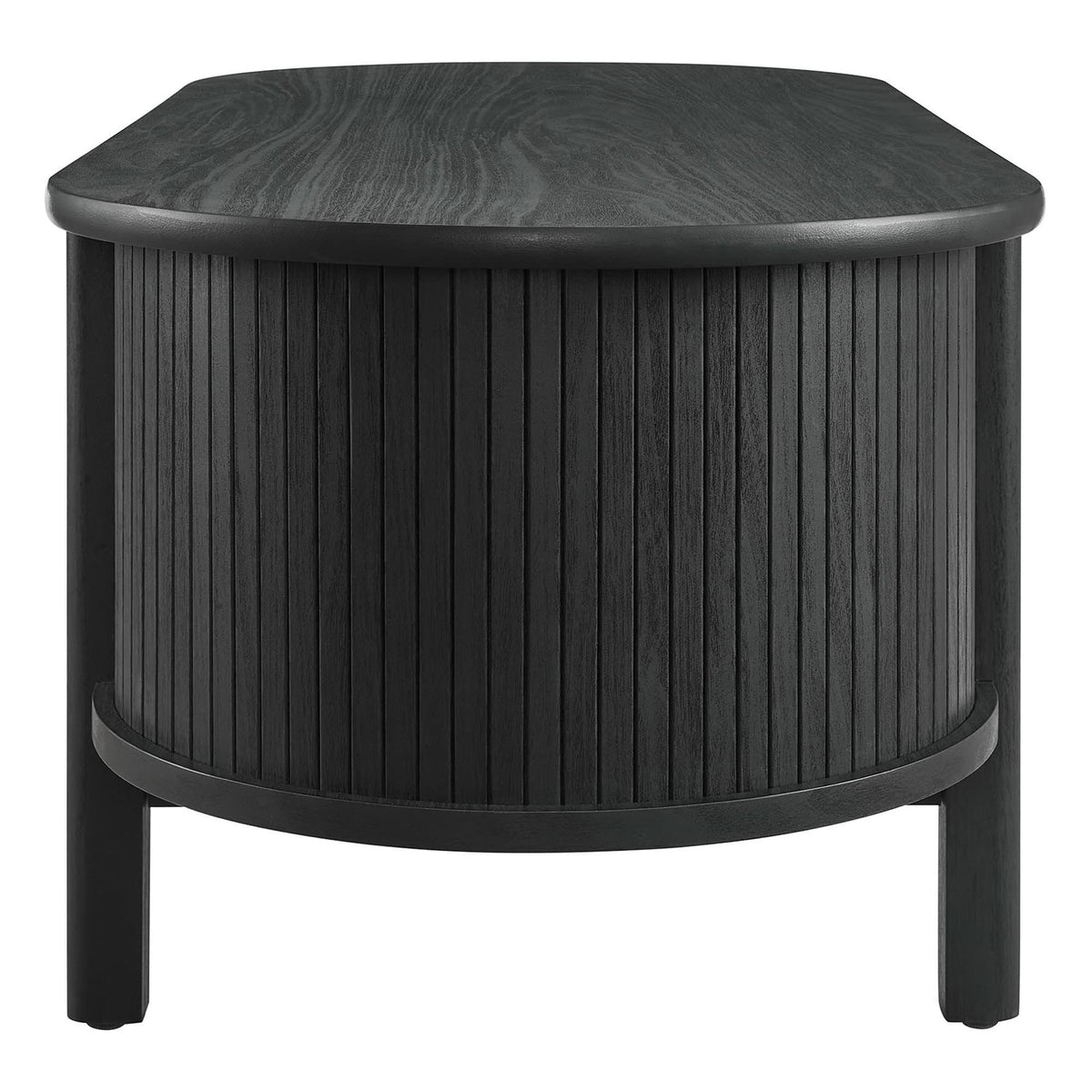 Cadence Coffee Table by Modway in black rubberwood with vertical slat sides on Tampa Home & Garden Store