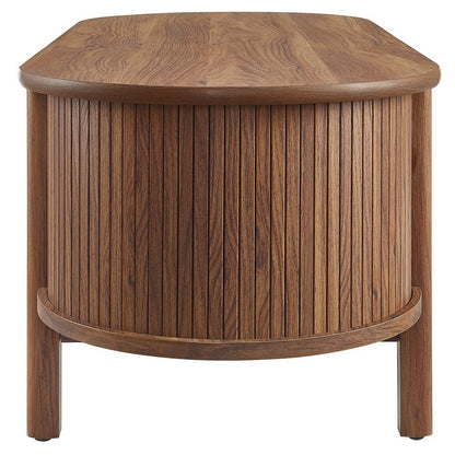 Cadence Coffee Table by Modway in rubberwood, mid-century modern with vertical slat panels on Tampa Home & Garden Store