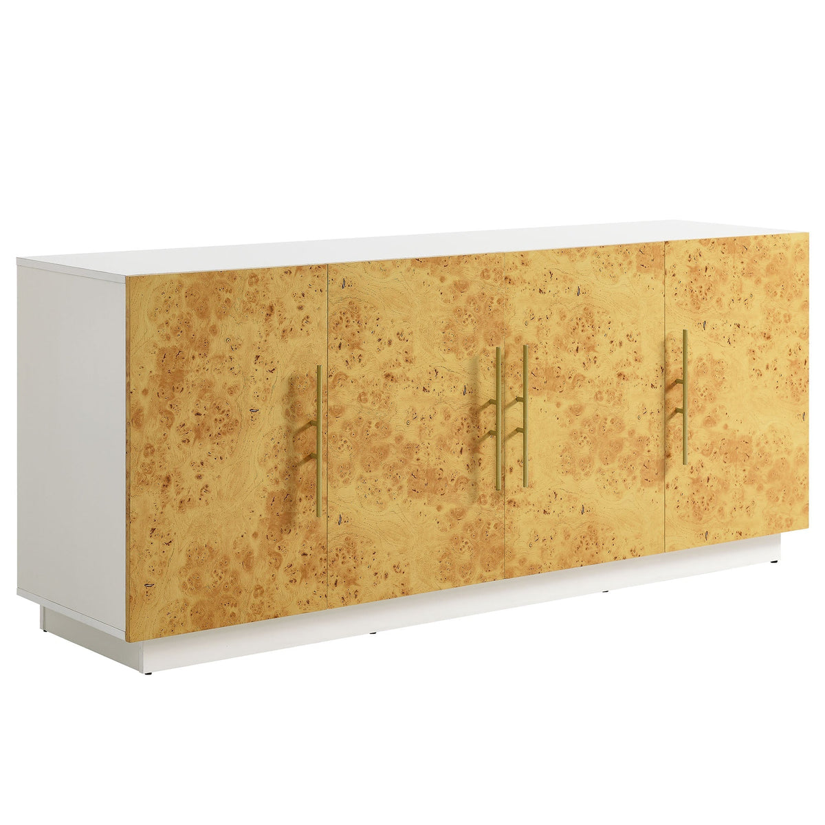 Abel Burl Wood sideboard buffet TV stand with burl veneer doors and white frame by Modway on Tampa Home & Garden Store
