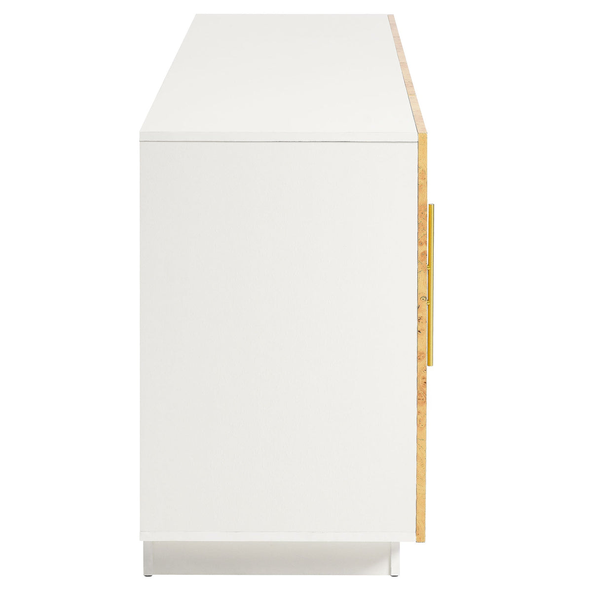 Abel Burl Wood Sideboard TV Stand white with burl edge and gold hardware by Modway on Tampa Home & Garden Store