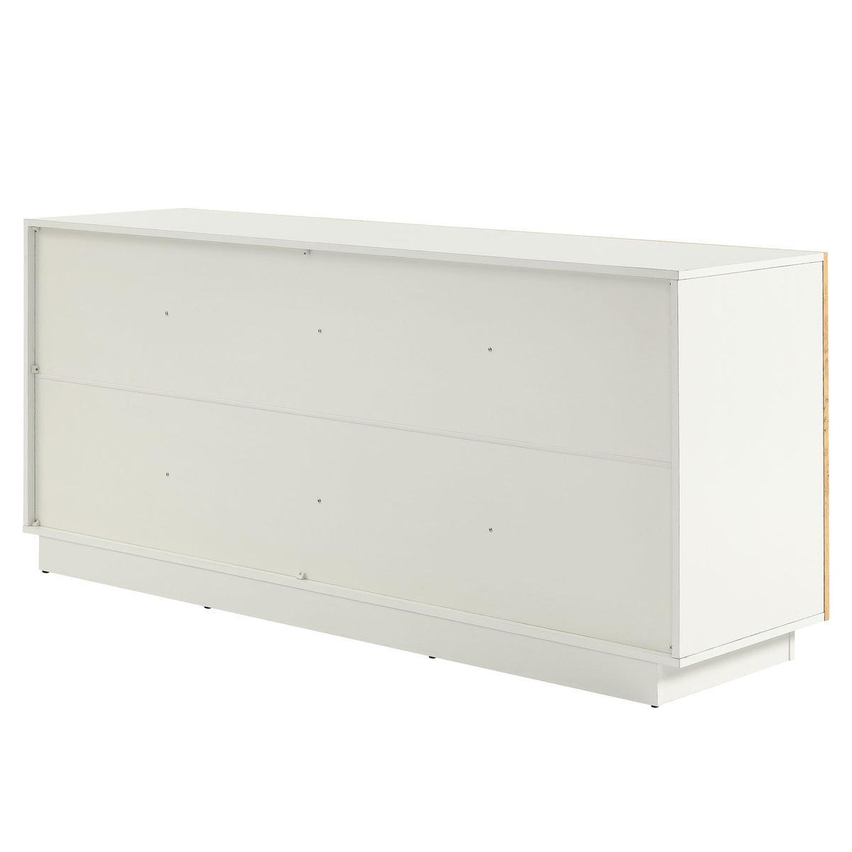 Buffet sideboard TV stand in white with metal trim and wood edge by HouseOfZazla on Tampa Home & Garden Store