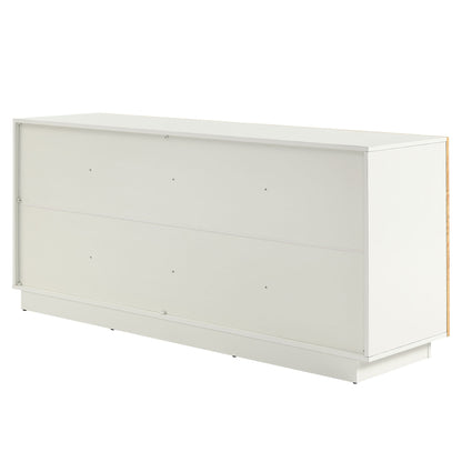Buffet sideboard TV stand in white with metal trim and wood edge by HouseOfZazla on Tampa Home & Garden Store