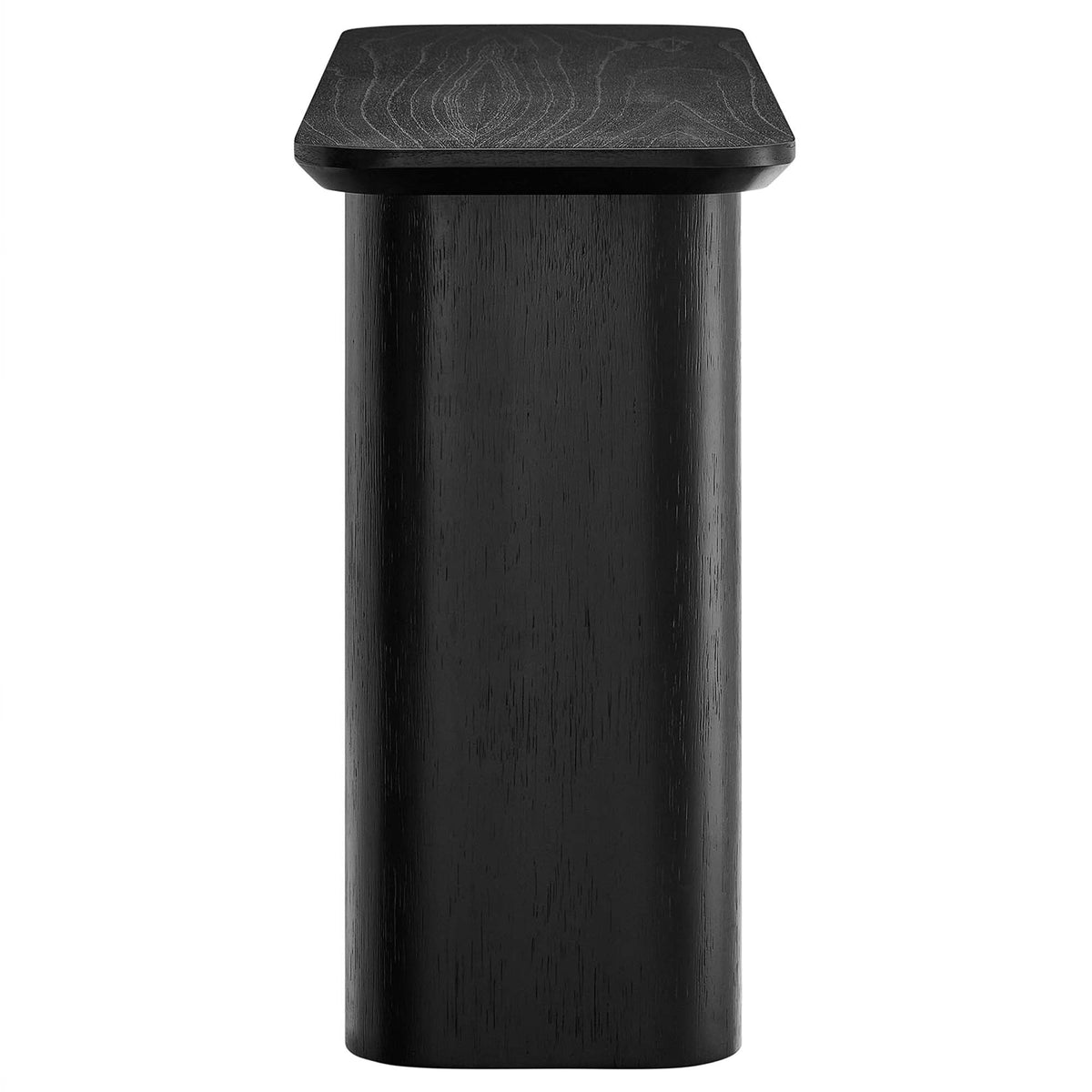 Calix 57-Inch Console Table in black wood finish with cylindrical pedestal base HouseOfZazla on Tampa Home & Garden Store