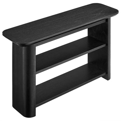 Calix 57-Inch Console Table black wood finish with 3-tier shelves HouseOfZazla on Tampa Home & Garden Store