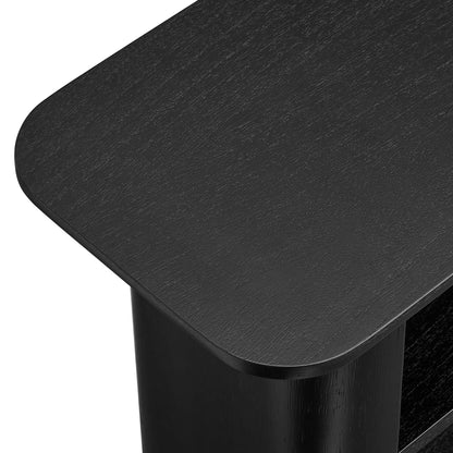 Calix 57-Inch Console Table by Modway in dark black wood grain finish with rounded corner on Tampa Home & Garden Store