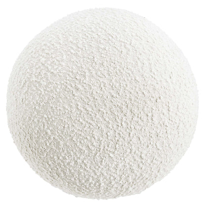 Breeze Boucle Upholstered Ottoman ivory boucle close-up fabric texture by HouseOfZazla on Tampa Home & Garden Store