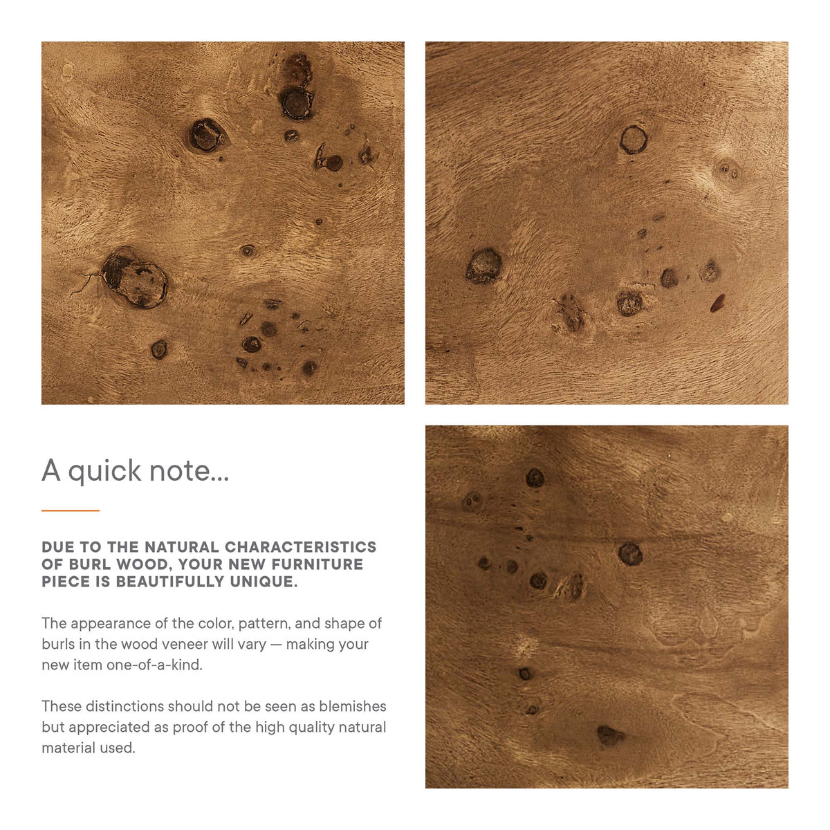 Breeze Boucle Upholstered Ottoman by Modway burl wood texture panels with text on Tampa Home & Garden Store
