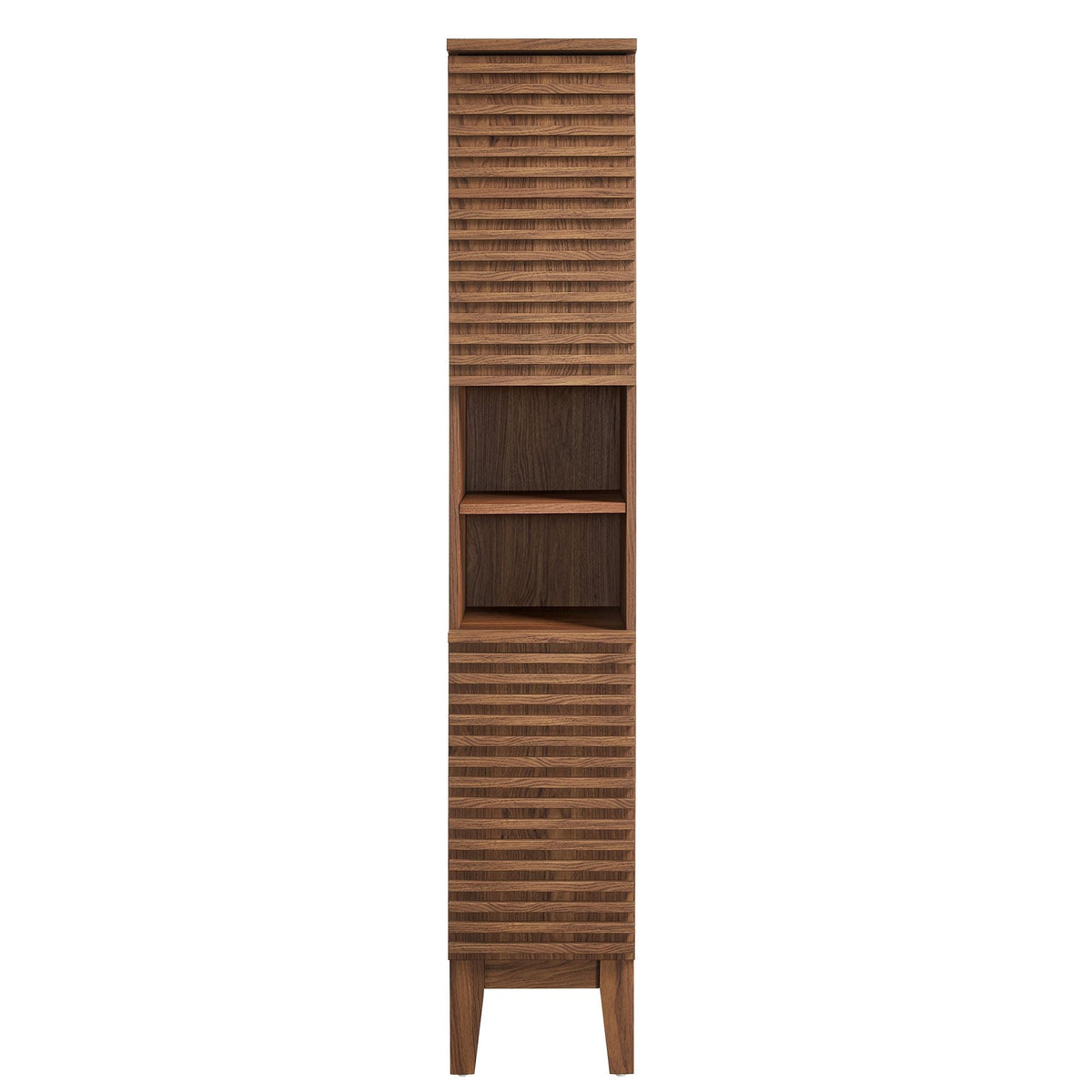 Render Tall Narrow Bathroom Storage Cabinet by Modway in warm oak with slatted front on Tampa Home & Garden Store