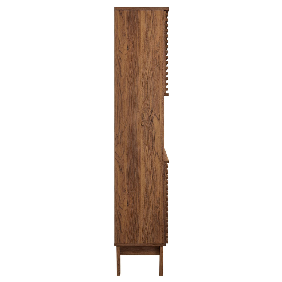 Render Tall Bathroom Storage Cabinet with slatted side panels in warm wood finish by Modway on Tampa Home & Garden Store