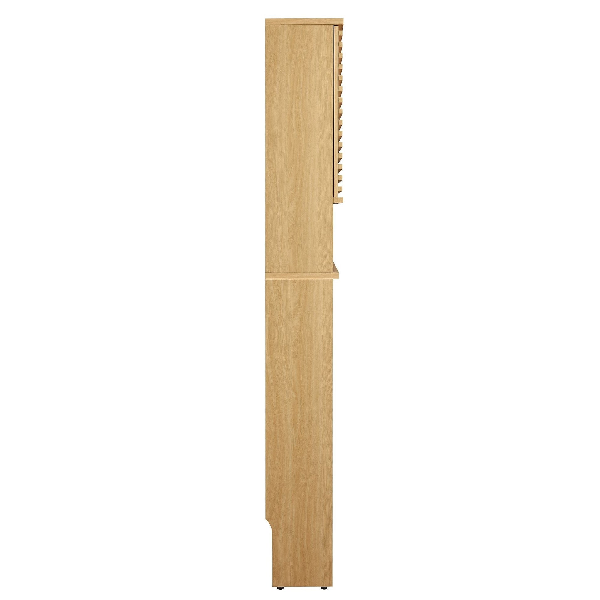 Modway over-the-toilet bathroom storage cabinet natural oak with side ladder shelves on Tampa Home & Garden Store