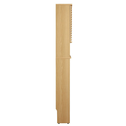 Modway over-the-toilet bathroom storage cabinet natural oak with side ladder shelves on Tampa Home & Garden Store