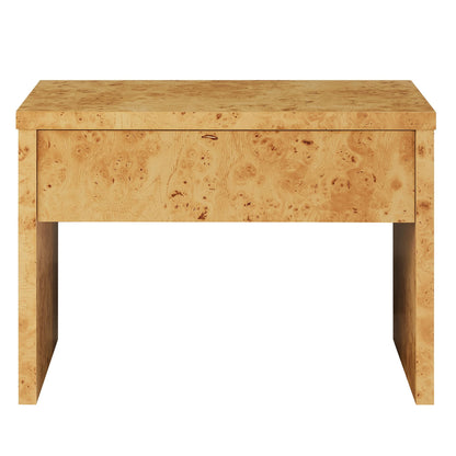Hudson 1-Drawer Burl Wood Nightstand burl veneer front, natural light wood by HouseOfZazla on Tampa Home & Garden Store