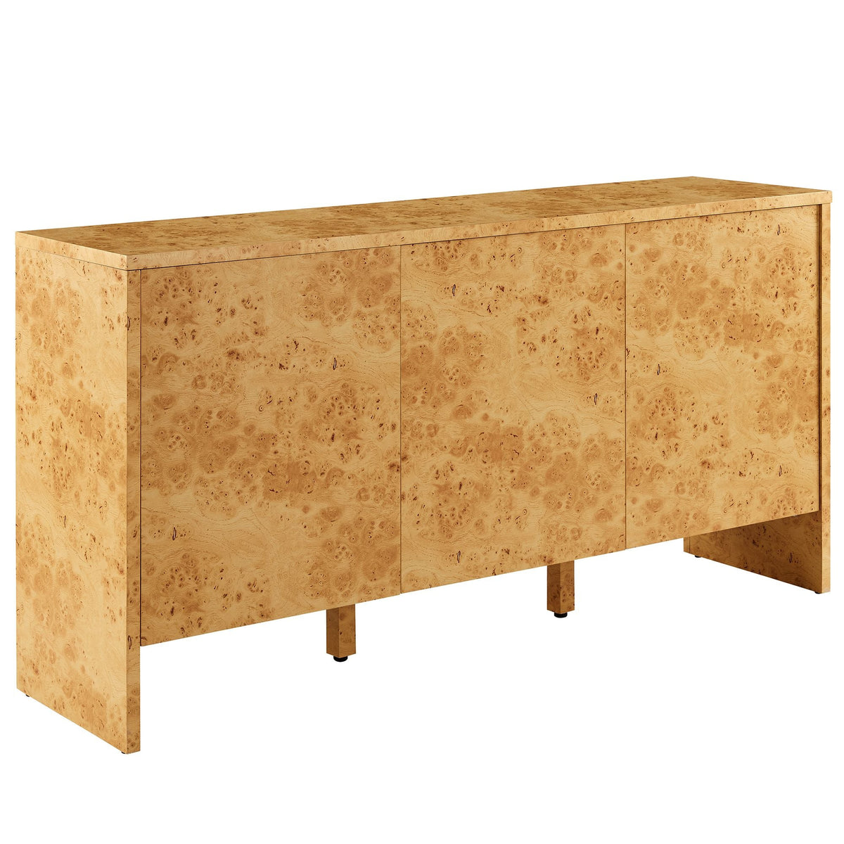 Hudson 60in Burl Wood Sideboard by Modway; natural burl veneer, cabinet doors, slender legs on Tampa Home & Garden Store