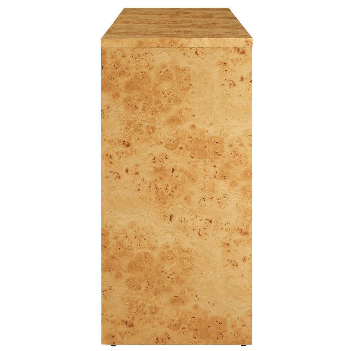 Hudson 60-inch Burl Wood Sideboard, burl wood veneer, modern buffet on Tampa Home & Garden Store
