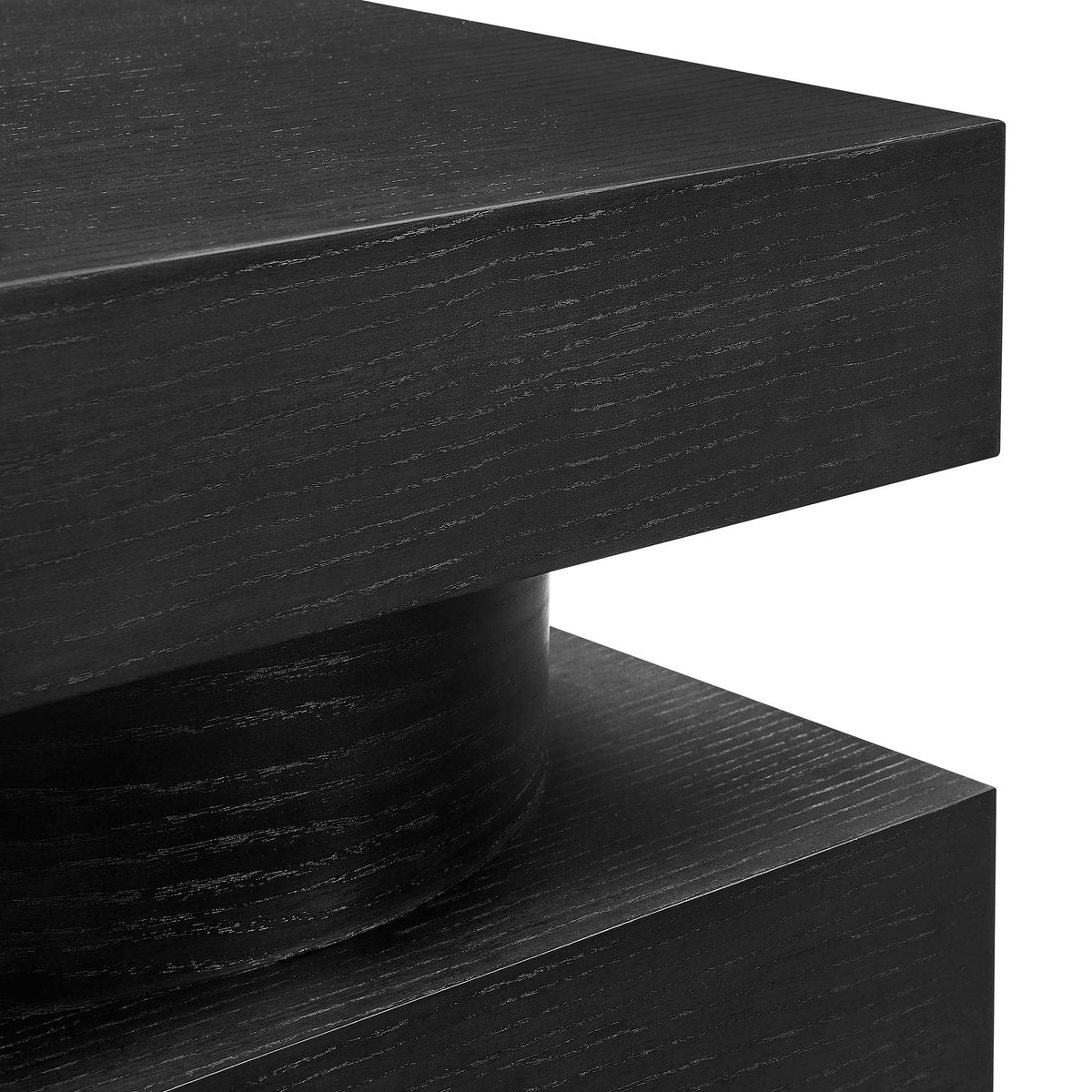 Perpetuate Totem End Table by Modway, black wood-grain finish with cylindrical pedestal base on Tampa Home & Garden Store