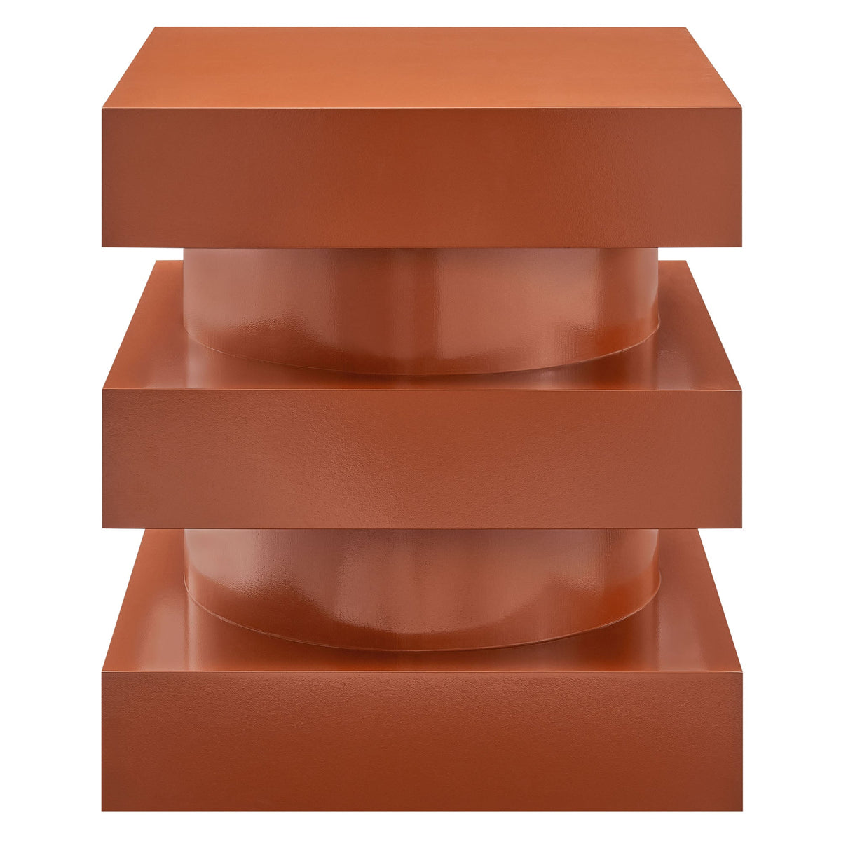 Perpetuate Totem End Table by Modway copper-toned metal with square top and pedestal on Tampa Home & Garden Store