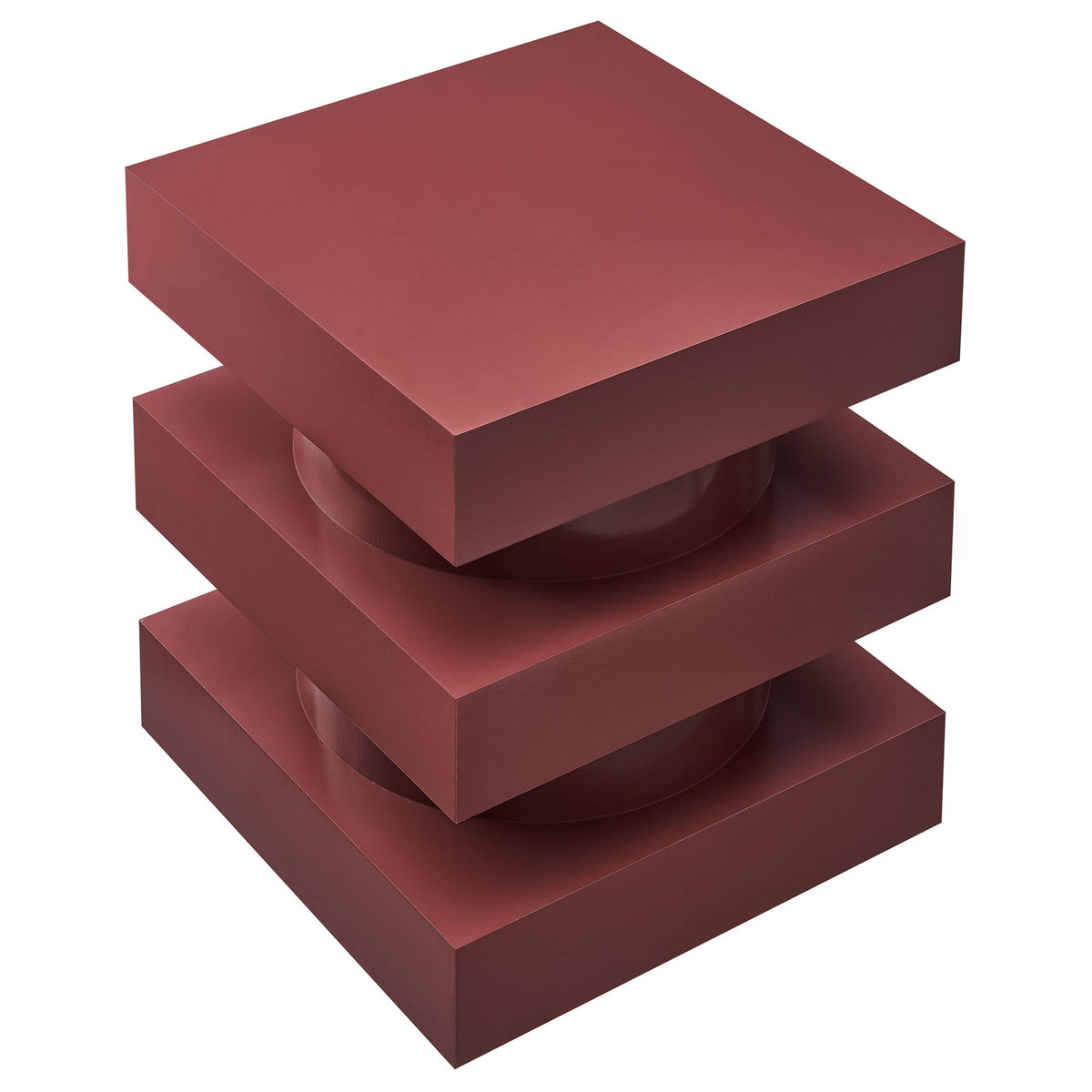 Perpetuate Totem End Table by Modway, burgundy stacked square block design on Tampa Home & Garden Store