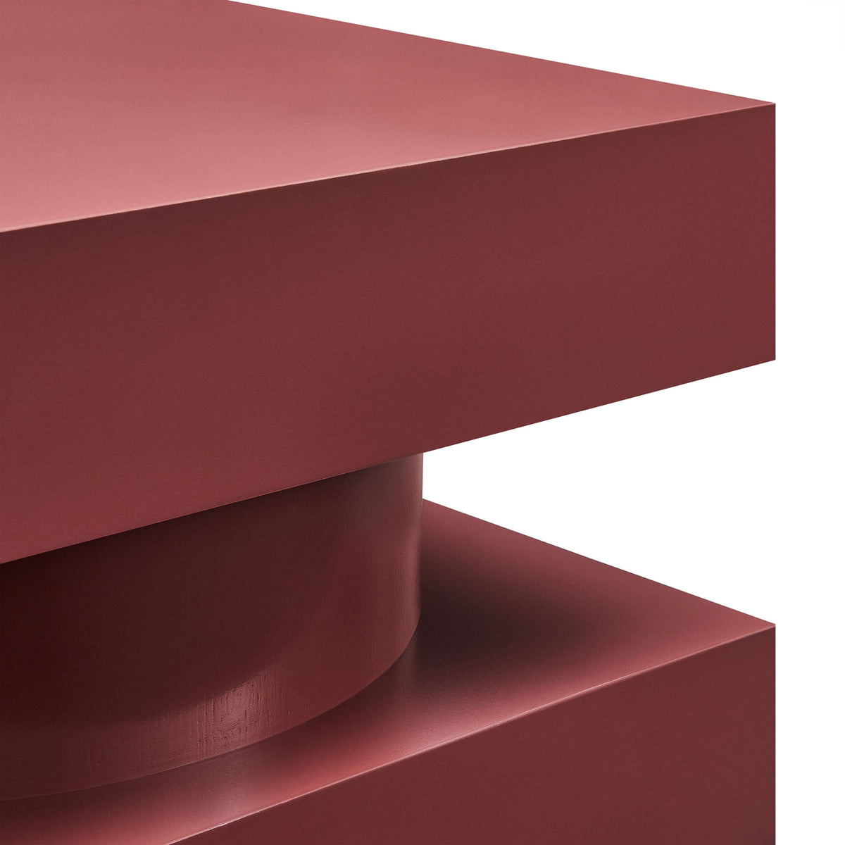 Perpetuate Totem End Table by Modway burgundy lacquer finish; sculptural stacked silhouette on Tampa Home & Garden Store