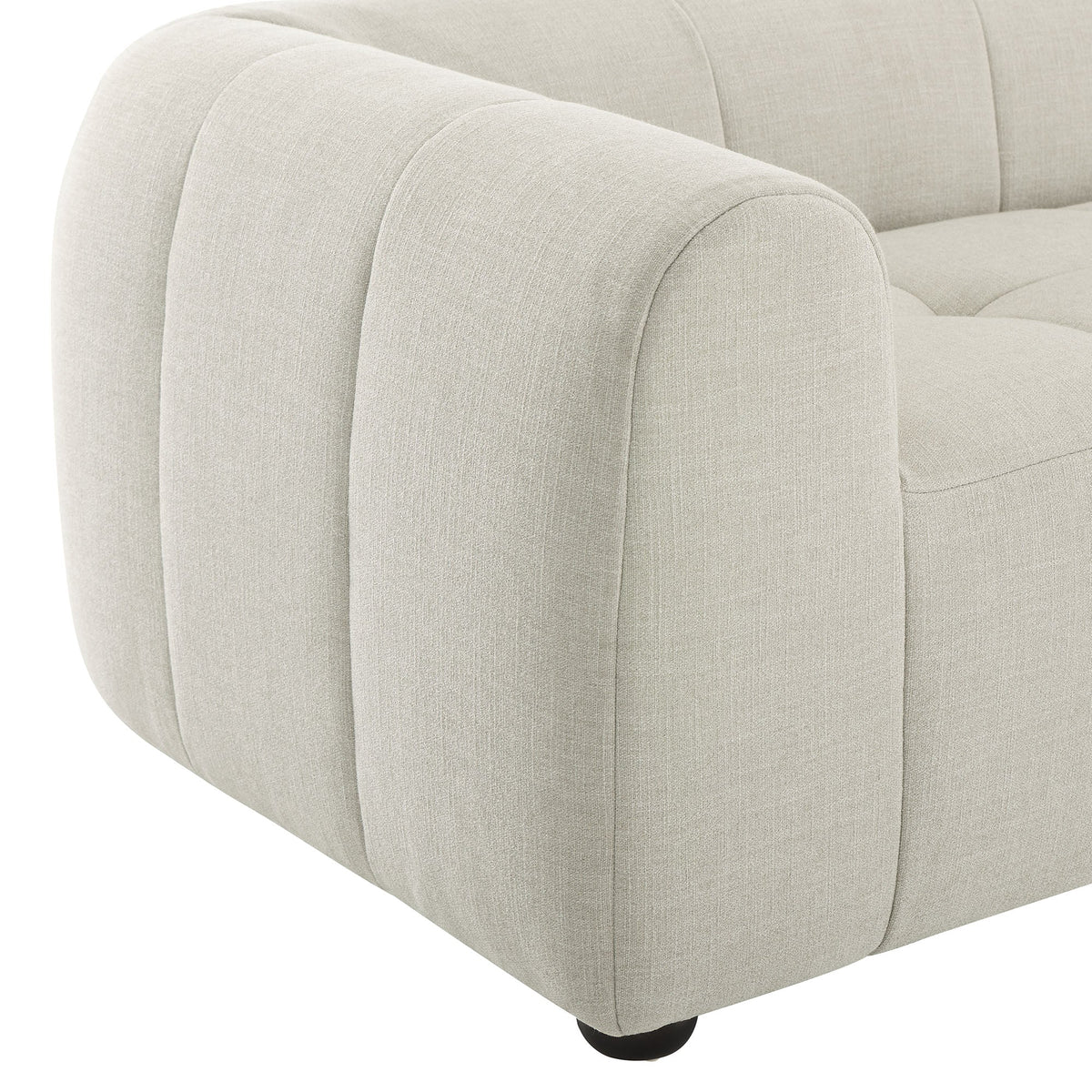 Liana Upholstered Fabric Sofa beige fabric with rounded arms on Tampa Home & Garden Store