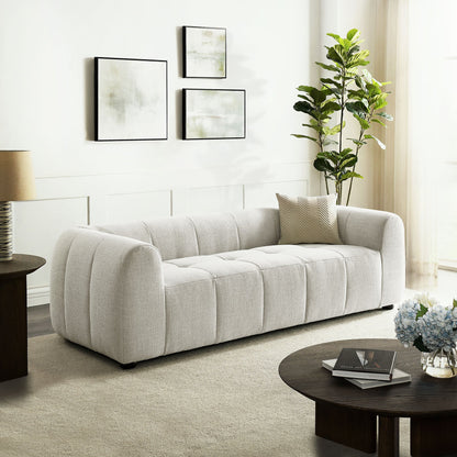Liana upholstered fabric sofa by Modway in light gray fabric with tufted cushions on Tampa Home & Garden Store