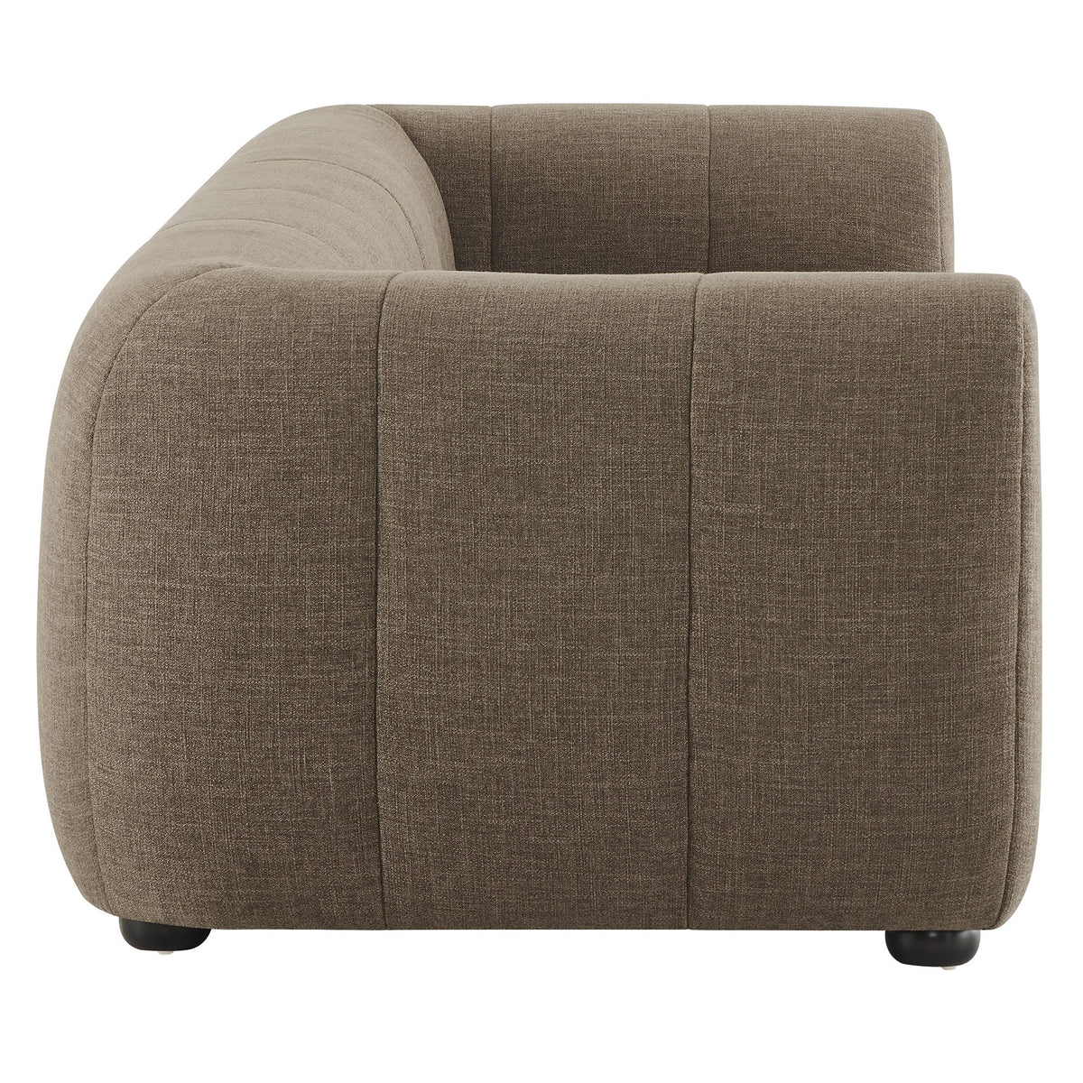 Liana Upholstered Fabric Sofa by Modway brown curved-arm silhouette with cushioned back on Tampa Home & Garden Store