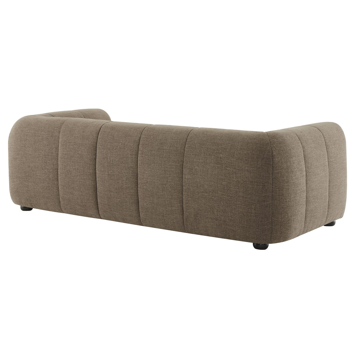Liana Upholstered Fabric Sofa taupe with segmented tufting and rounded edges on Tampa Home & Garden Store